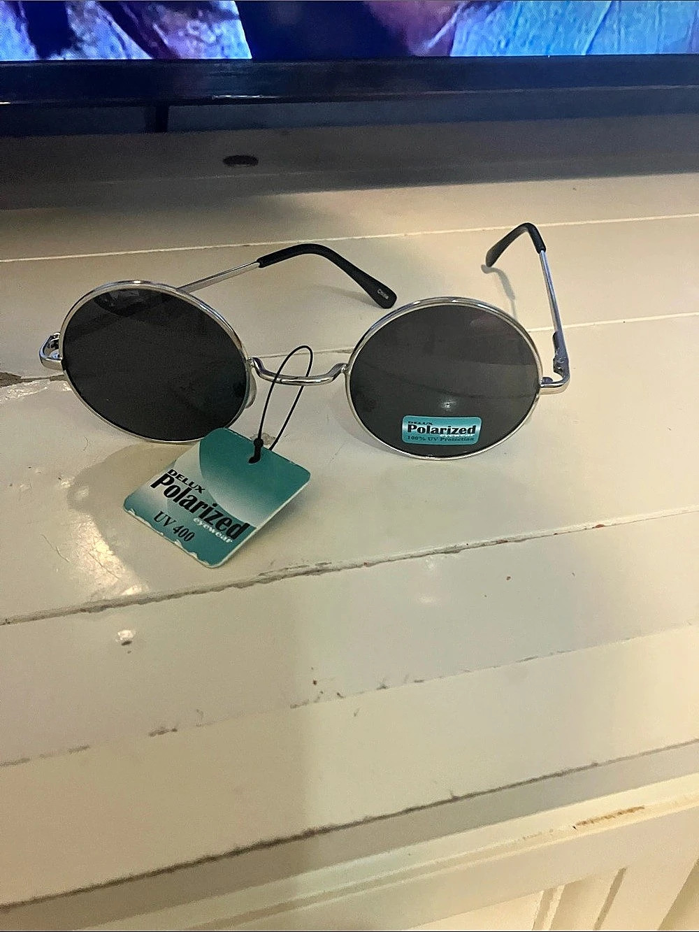 Polarized Round Black & Silver Sunglasses NWT Brand New with tags
